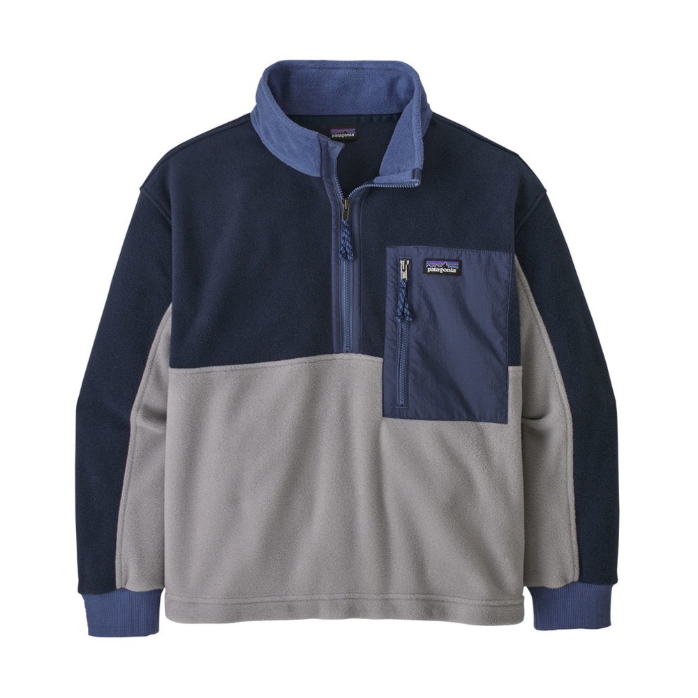 Patagonia Kids' Microdini 1/2-Zip Pullover Size 6 Blue Grey Fleece